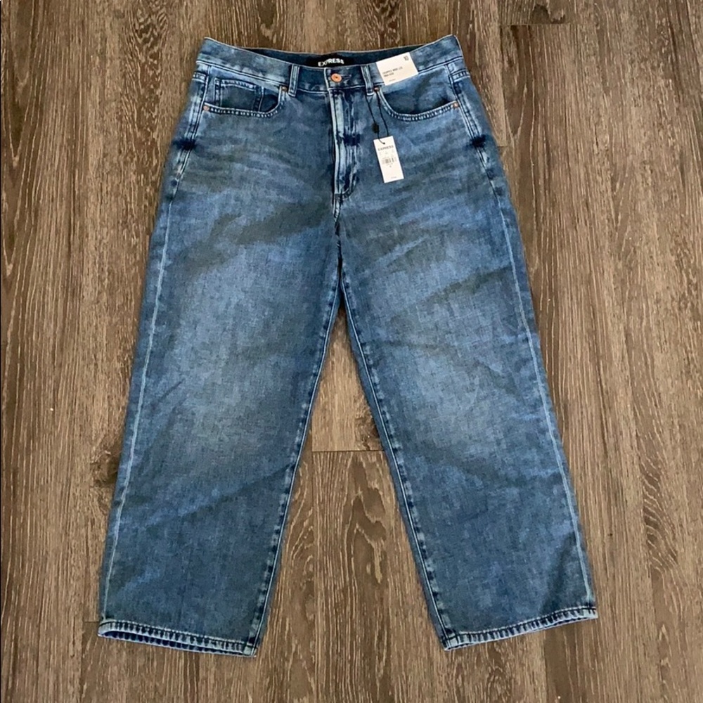 Express Cropped Wide Leg High Rise Jean